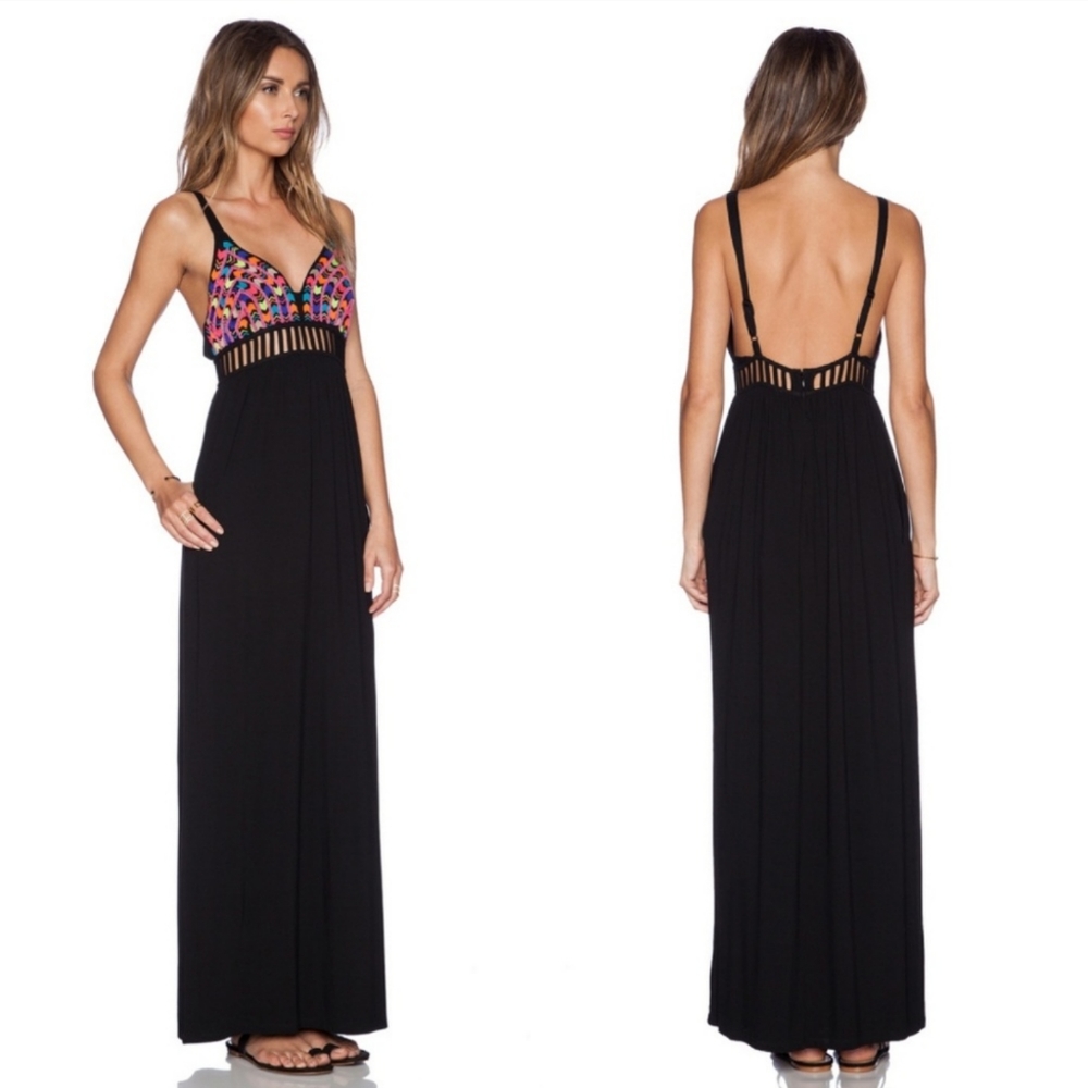 NWT 6 Shore Road Ganges Beaded Ladder Maxi Dress